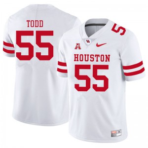 Men's University of Houston #55 Chayse Todd White Player Jerseys 470405-846