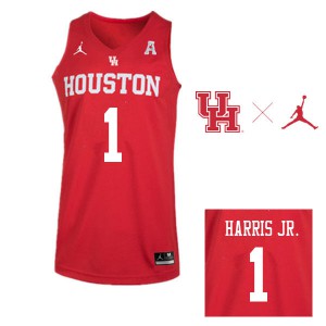 Mens Houston #1 Chris Harris Jr. Red Jordan Brand College Jerseys 942741-464