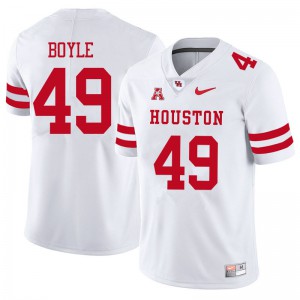 Mens UH Cougars #49 Colby Boyle White College Jersey 239393-769