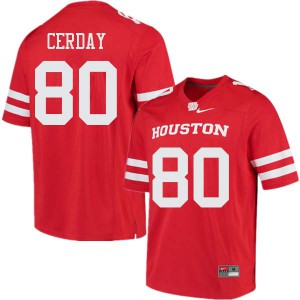 Men's Houston Cougars #80 Colton Cerday Red Alumni Jerseys 294167-658