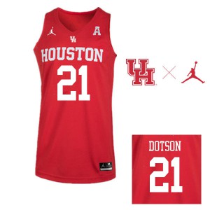 Men's University of Houston #21 Damyean Dotson Red Jordan Brand Alumni Jersey 907433-145