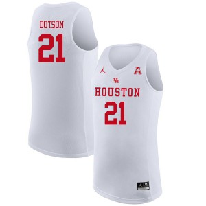 Mens University of Houston #21 Damyean Dotson White Jordan Brand Official Jersey 639321-883