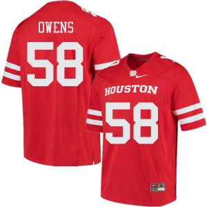Men Houston #58 Darrion Owens Red University Jerseys 260138-162