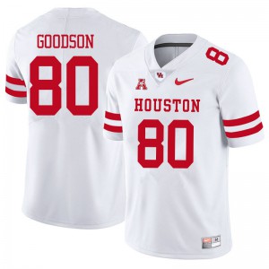 Men's University of Houston #80 Dekalen Goodson White Player Jersey 970873-958