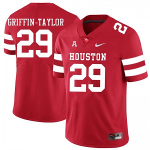 Men University of Houston #29 Demarcus Griffin-Taylor Red Embroidery Jerseys 347997-653