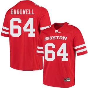 Men's University of Houston #64 Dennis Bardwell Red Football Jerseys 134093-732