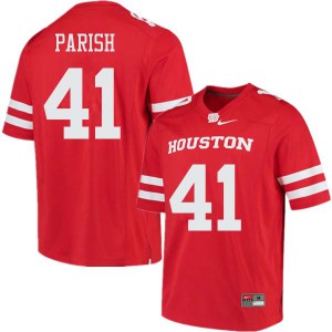Mens University of Houston #41 Derek Parish Red Stitched Jersey 572023-216