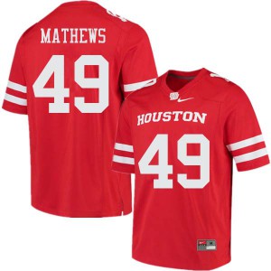 Men's Cougars #49 Derrick Mathews Red Alumni Jersey 330441-656