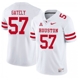 Mens Cougars #57 Gavin Gately White Embroidery Jersey 433711-996