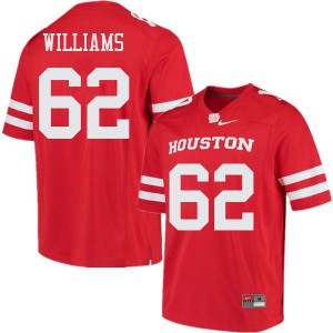 Mens Houston Cougars #62 Jarrid Williams Red College Jerseys 814803-595