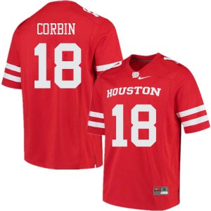 Men's University of Houston #18 Keith Corbin Red University Jerseys 696542-930