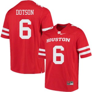 Mens Houston #6 Khari Dotson Red Alumni Jerseys 790028-191