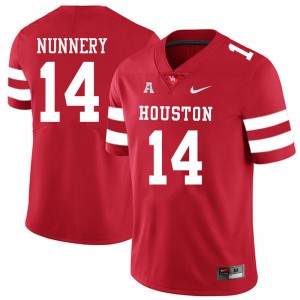 Mens UH Cougars #14 Mannie Nunnery Red Alumni Jersey 260892-392