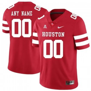Men's University of Houston #00 Custom Red NCAA Jersey 325361-593