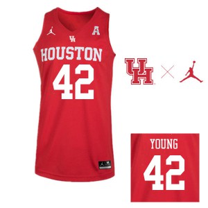 Men Houston #42 Michael Young Red Jordan Brand Basketball Jerseys 316344-285