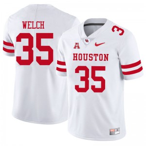 Men's Houston Cougars #35 Mike Welch White Official Jersey 864700-662