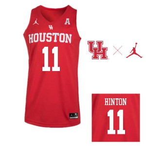 Men's University of Houston #11 Nate Hinton Red Jordan Brand Player Jerseys 294155-792