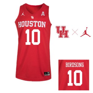 Men's Houston #10 Otis Birdsong Red Jordan Brand Player Jersey 199350-589