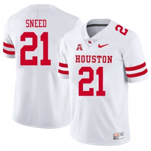 Mens UH Cougars #21 Stacy Sneed White NCAA Jersey 944696-662
