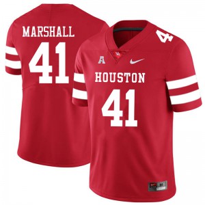 Mens UH Cougars #41 T.J. Marshall Red Football Jersey 569475-857