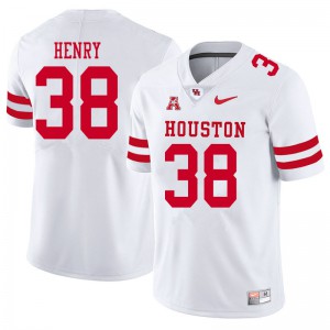 Men University of Houston #38 Ta'Zhawn Henry White NCAA Jerseys 317821-611