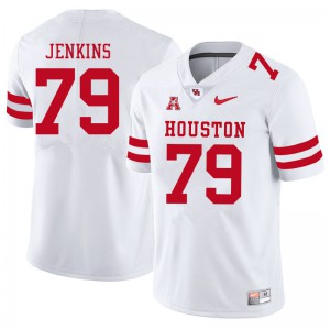 Men Houston Cougars #79 Tank Jenkins White Stitch Jerseys 140685-465