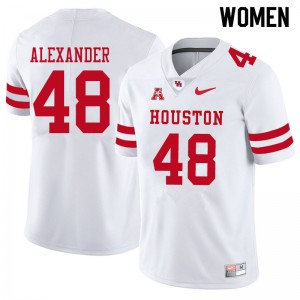 Women Houston Cougars #48 Bo Alexander White NCAA Jersey 108476-735