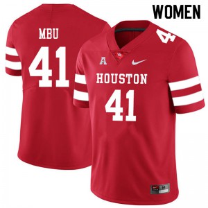 Women UH Cougars #41 Bradley Mbu Red Embroidery Jersey 264113-932