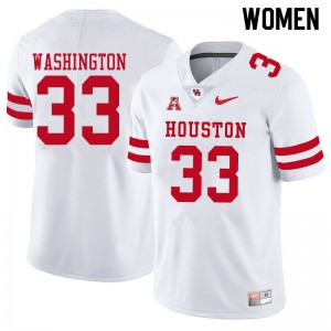 Womens Houston #33 Bryce Washington White NCAA Jersey 410426-295