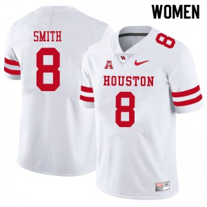 Women UH Cougars #8 Chandler Smith White NCAA Jerseys 669115-344