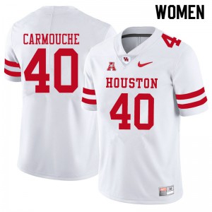 Womens University of Houston #40 Jordan Carmouche White University Jersey 219819-477