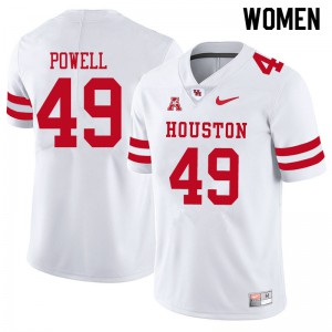 Womens University of Houston #49 Keandre Powell White University Jersey 924774-901