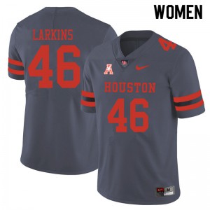 Women's Houston #46 Melvin Larkins Gray Football Jerseys 126967-715