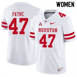 Womens Houston Cougars #47 Taures Payne White Stitch Jerseys 160717-635