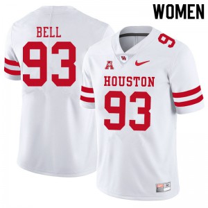 Womens Houston Cougars #93 Atlias Bell White Player Jersey 760367-510