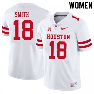 Womens Houston #18 Chandler Smith White NCAA Jerseys 365510-957