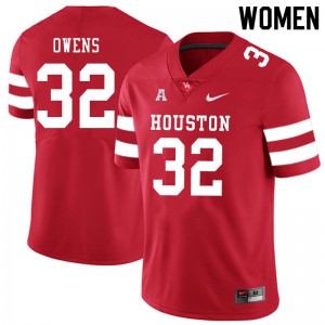 Womens Cougars #32 Gervarrius Owens Red Embroidery Jersey 776151-583