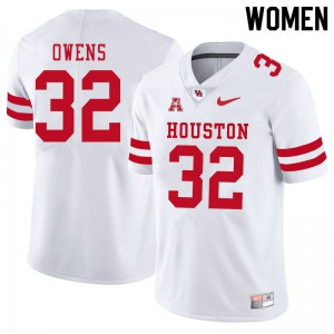 Women's Houston #32 Gervarrius Owens White Official Jersey 293686-122