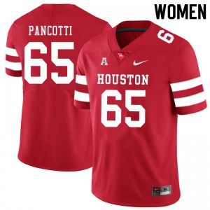 Women's UH Cougars #65 Gio Pancotti Red NCAA Jerseys 740005-979