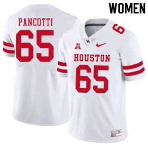 Women University of Houston #65 Gio Pancotti White Stitched Jerseys 101538-131