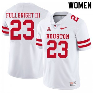 Women Houston Cougars #23 James Fullbright III White Stitch Jersey 318507-580