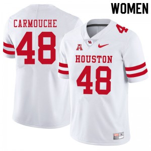 Women's University of Houston #48 Jordan Carmouche White Football Jerseys 580364-464