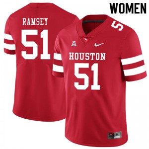 Women's University of Houston #51 Kyle Ramsey Red University Jerseys 316939-773