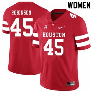 Womens Houston #45 Malik Robinson Red University Jerseys 952821-214