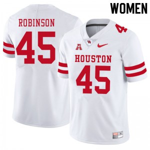Womens Cougars #45 Malik Robinson White Football Jerseys 497211-904