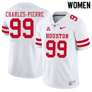 Womens Houston Cougars #99 Olivier Charles-Pierre White Alumni Jersey 459290-989