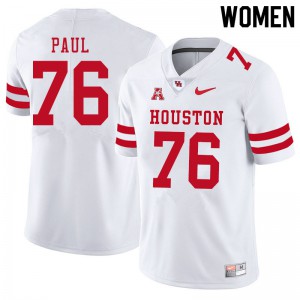 Women Houston #76 Patrick Paul White Player Jerseys 200871-195