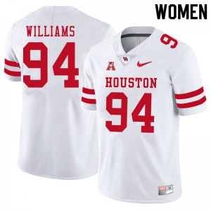 Womens UH Cougars #94 Sedrick Williams White Alumni Jerseys 848592-218