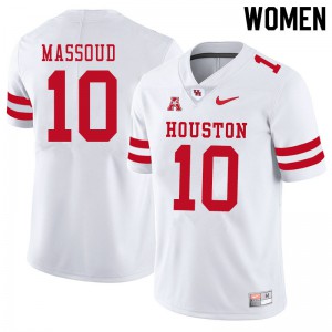 Womens University of Houston #10 Sofian Massoud White NCAA Jersey 196815-654