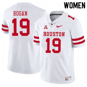 Womens UH Cougars #19 Alex Hogan White NCAA Jersey 465593-453